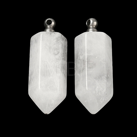 Natural Quartz Crystal Perfume Bottle Pendants G-H332-09P-01-1