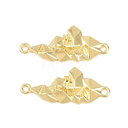 Brass Textured Cloud Connector Charms KK-F931-18G-1