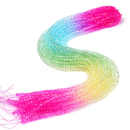 Transparent Glass Beads Strands X-GLAA-E036-07R-1
