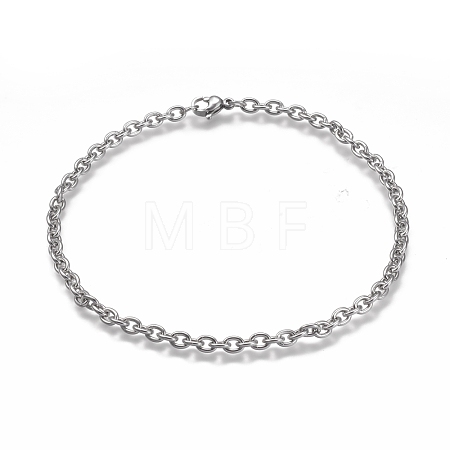Tarnish Resistant 304 Stainless Steel Cable Chain Anklets X-AJEW-H100-01P-1