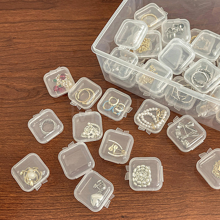 Mini Transparent Plastic Beads Containers X-PW-WG74209-01-1