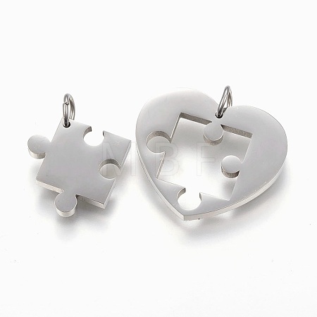 Non-Tarnish 304 Stainless Steel Split Pendants STAS-F168-12P-1