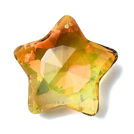 Electroplated Glass Pendants GLAA-G122-05B-1