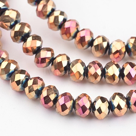 Electroplate Glass Beads Strands EGLA-P018-4mm-F02-1