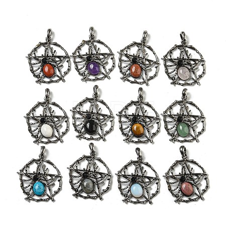Natural & Synthetic Mixed Gemstone Pendants G-P547-05AS-1