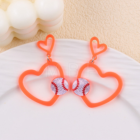Sports Theme Acrylic Dangle Stud Earrings FS-WG8F5BD-01-1