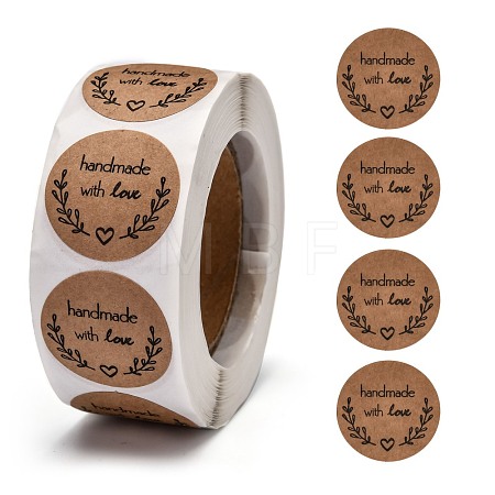 Self-Adhesive Kraft Paper Gift Tag Stickers DIY-G013-A20-1