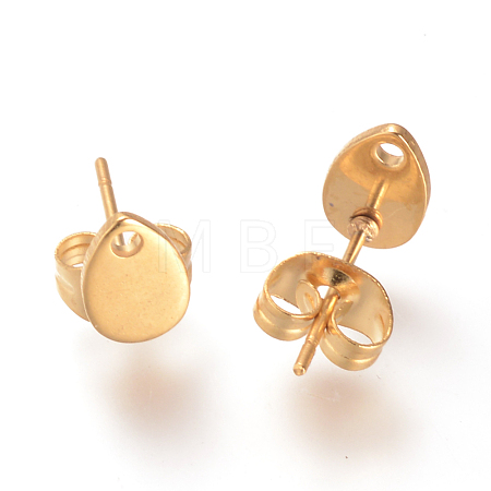 304 Stainless Steel Stud Earring Findings X-STAS-R063-38G-1