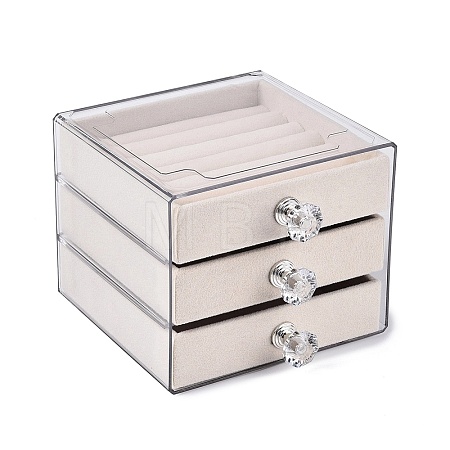 3-Tier PET Plastic Jewelry Storage Drawer Boxes CON-N016-08A-1