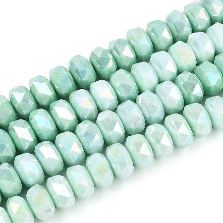 Anti-Tarnish Electroplate Glass Beads Strands GLAA-T025-8mm-11D-1
