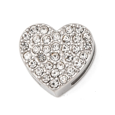 304 Stainless Steel Rhinestone Slide Charms STAS-P421-04A-P-1