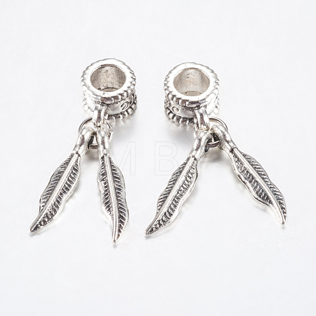 Tibetan Style Alloy European Dangle Charms PALLOY-F199-36AS-1