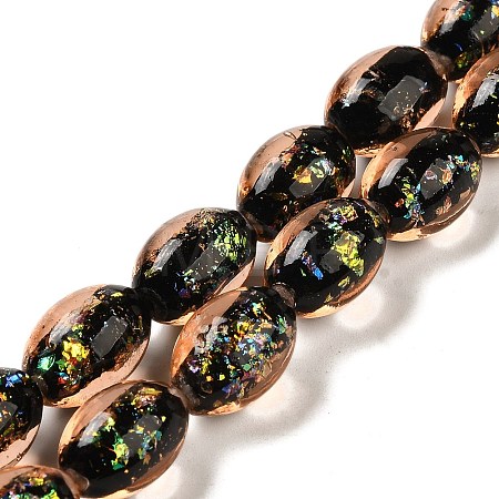 Handmade Dichroic Foil Glass Beads Strands DICH-U001-12F-1