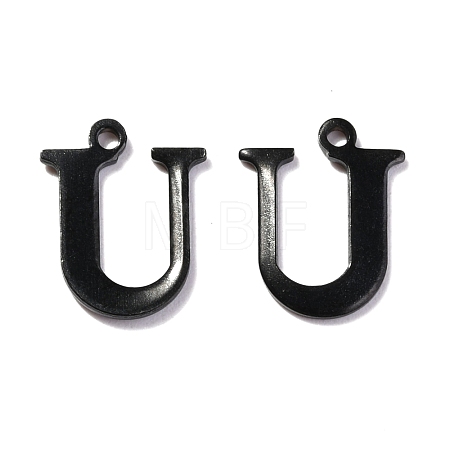 304 Stainless Steel Alphabet Charms STAS-H122-U-EB-1