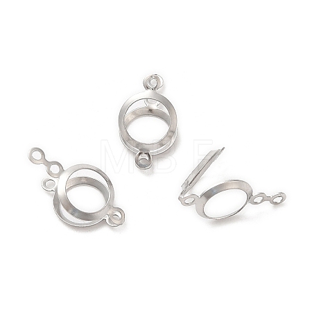 Non-Tarnish 316 Stainless Steel Cabochon Connector Settings STAS-C077-04P-1