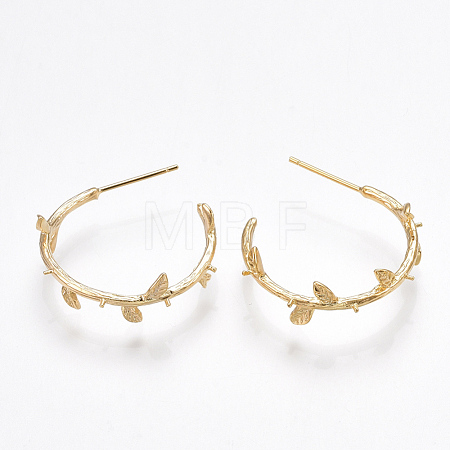 Brass Stud Earring Findings KK-T038-302G-1