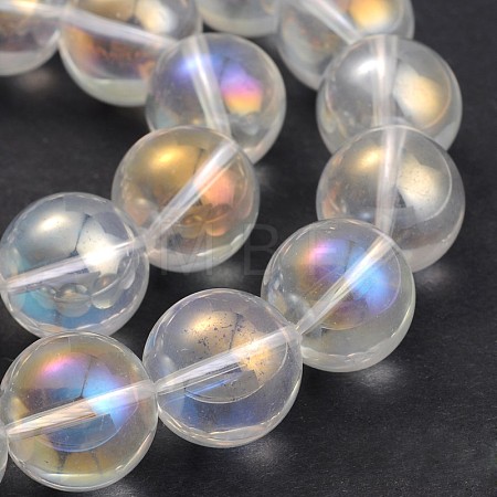 AB Color Plated Transparent Glass Round Bead Strands EGLA-J057-AB01-18mm-1
