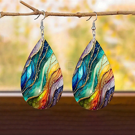 Imitation Leather Dangle Earrings FS-WGEB56E-01-1
