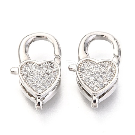 Brass Micro Pave Cubic Zirconia Lobster Claw Clasps ZIRC-O038-26P-1