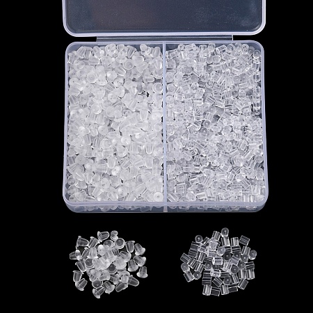 1300Pcs 2 Style Plastic Ear Nuts KY-YW0001-30-1