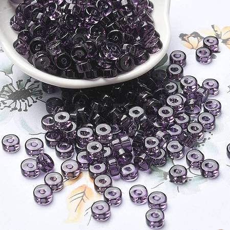 Transparent Colours Glass Seed Beads SEED-E001-T3x6mm-04-1