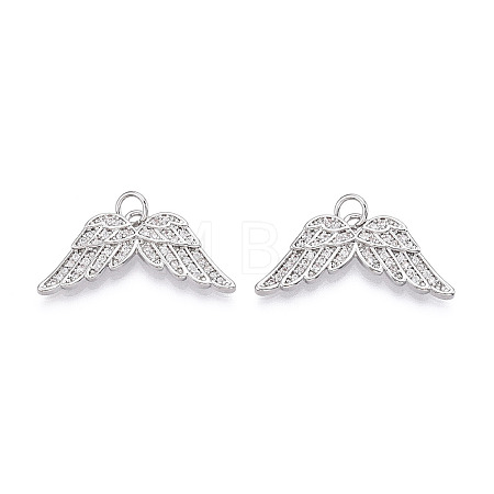 Brass Micro Pave Cubic Zirconia Cross Pendants ZIRC-T016-02P-1