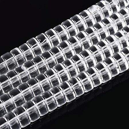 Transparent Glass Beads Strands GLAA-N028-3x6mm-01-1