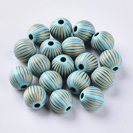 Plating Acrylic Beads X-OACR-S029-101-1