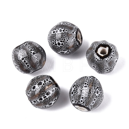 Vintage Porcelain Corrugated Beads PORC-N013-11A-1
