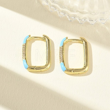 Brass Micro Pave Cubic Zirconia Hoop Earrings KK-CBA98BA-01G-B-1