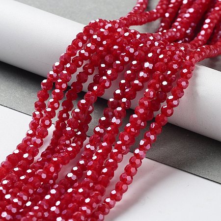 Faceted(32 Facets) Electroplate Glass Beads Strands X-EGLA-R018-4mm-2-1
