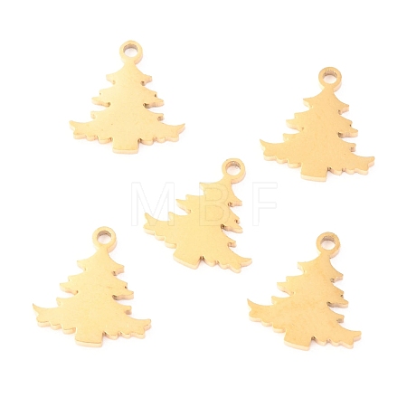 Christmas 304 Stainless Steel Charms STAS-O142-18G-1