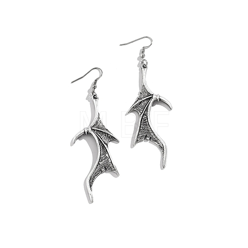 Alloy Dragon Wing Dangle Earrings DRAG-PW0001-81AS-1-1