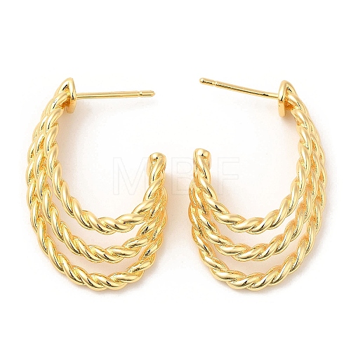Rack Plating Brass Ear Studs for Women EJEW-Q770-16G-1