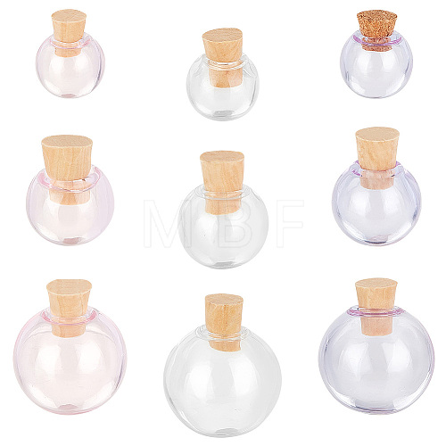   9 Sets 9 Style Transparent Glass Bottles Pendants Small DIY Bottles with Cork AJEW-PH0011-15-1