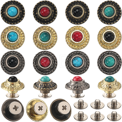 CRASPIRE 24 Sets 12 Style Alloy Buttons FIND-CP0001-87-1