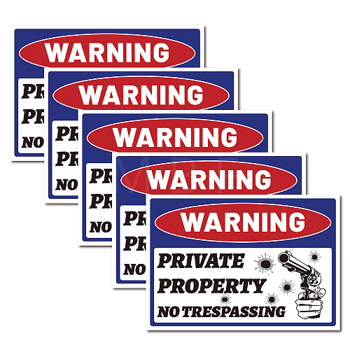 Waterproof PVC Warning Sign Stickers DIY-WH0237-008-1