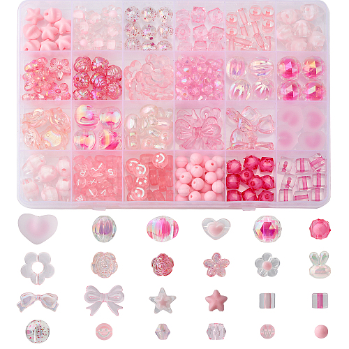 279Pcs 24 Style Transparent Acrylic Beads TACR-CA0001-22-1