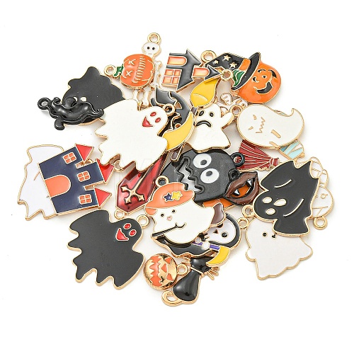 Halloween Theme Alloy Enamel Pendants FIND-U010-02-1