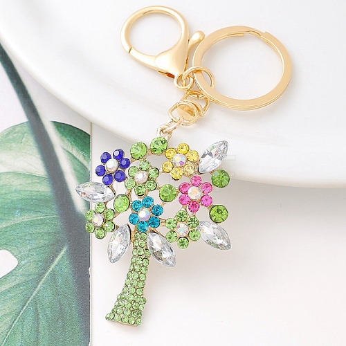 Alloy Rhinestone Keychains PW-WG37120-03-1