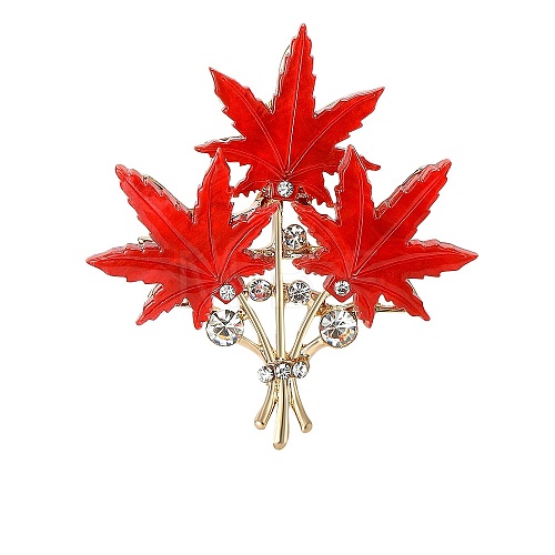 Fashion Acrylic Tricolor Maple Leaf Brooch PW-WG00BB4-02-1