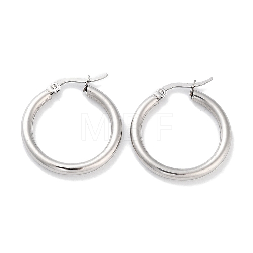 Non-Tarnish Ring 304 Stainless Steel Hoop Earrings for Women Men EJEW-B049-01B-P-1