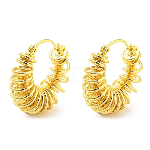 Rack Plating Brass Wire Spiral Hoop Earrings EJEW-A028-02G-1