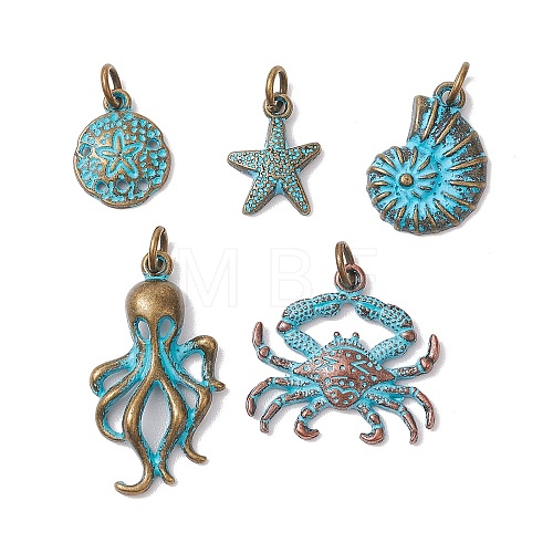 5Pcs Tibetan Style Alloy Pendants PALLOY-JF02848-1