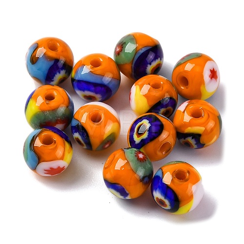 Handmade Millefiori Lampwork Beads LAMP-R003-02A-02-1