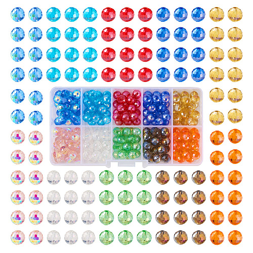 200Pcs 10 Color Electroplate Glass Bead Strands EGLA-KS0001-02-1