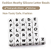 20Pcs White Cube Letter Silicone Beads 12x12x12mm Square Dice Alphabet Beads with 2mm Hole Spacer Loose Letter Beads for Bracelet Necklace Jewelry Making JX432A-4