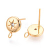 Brass Micro Pave Clear Cubic Zirconia Stud Earring Findings X-MAK-T011-11G-04-2