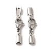 304 Stainless Steel Lobster Claw Clasps with Cord Ends STAS-H179-02P-1