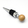 Round Zinc Alloy Wine Bottle Stoppers with Wooden Beads AJEW-R047-04-2